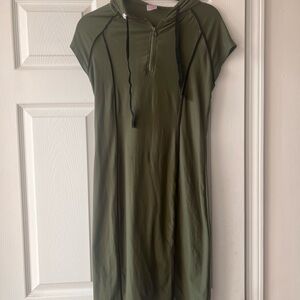 No Boundaries Olive Green Casual Hooded Dress